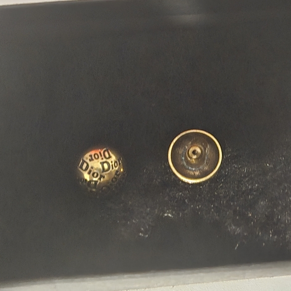 Dior Red and Gold Crossbody Bag with Grained Leather & Dior Earrings. - Picture 16 of 16